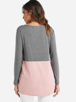 NEW FEELING Womens Color Block T-Shirts