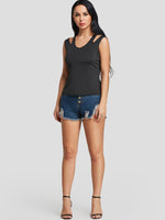 NEW FEELING Womens Black Camis