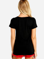 NEW FEELING Womens Black T-Shirts