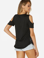 NEW FEELING Womens Black T-Shirts
