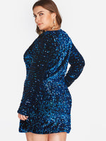 NEW FEELING Womens Blue Plus Size Dresses