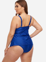 NEW FEELING Womens Blue Plus Size Swimwear