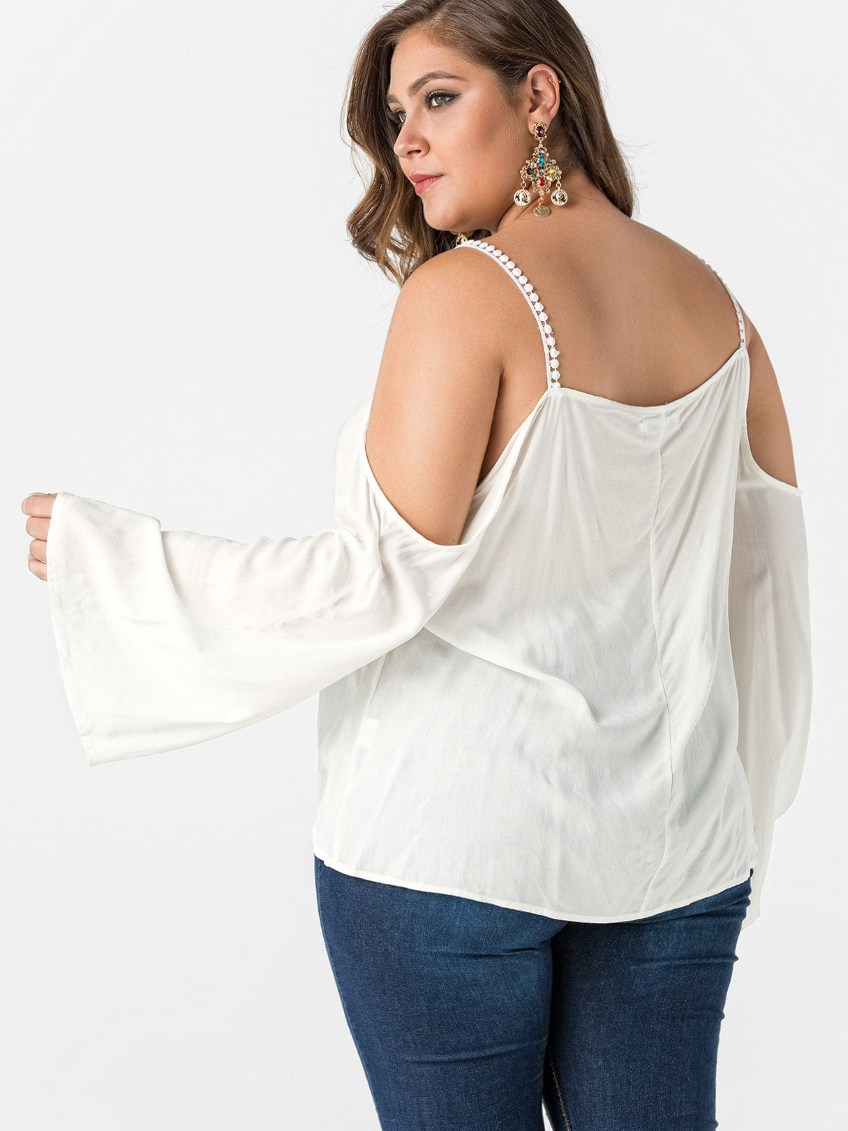 NEW FEELING Womens White Plus Size Tops