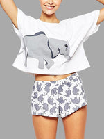 Wholesale Round Neck Animal Short Sleeve White T-Shirts