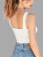 NEW FEELING Womens White Camis