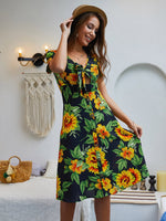 Custom Ladies V-Neck Chiffon Dress