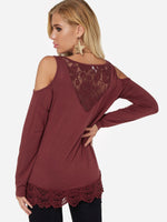 NEW FEELING Womens Burgundy T-Shirts
