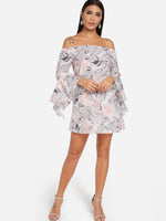 OEM ODM Long Sleeve Grey Wrap Dress
