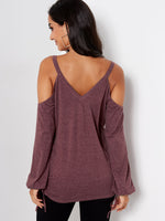 NEW FEELING Womens Burgundy T-Shirts
