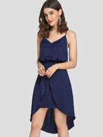 OEM Ladies Navy V-Neck Dresses