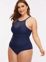 OEM Ladies Blue Plus Size Swimwear