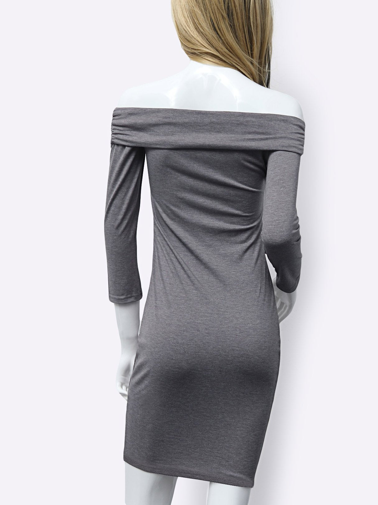 OEM Ladies Grey Off The Shoulder Dresses