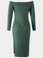 OEM Ladies Green Off The Shoulder Dresses