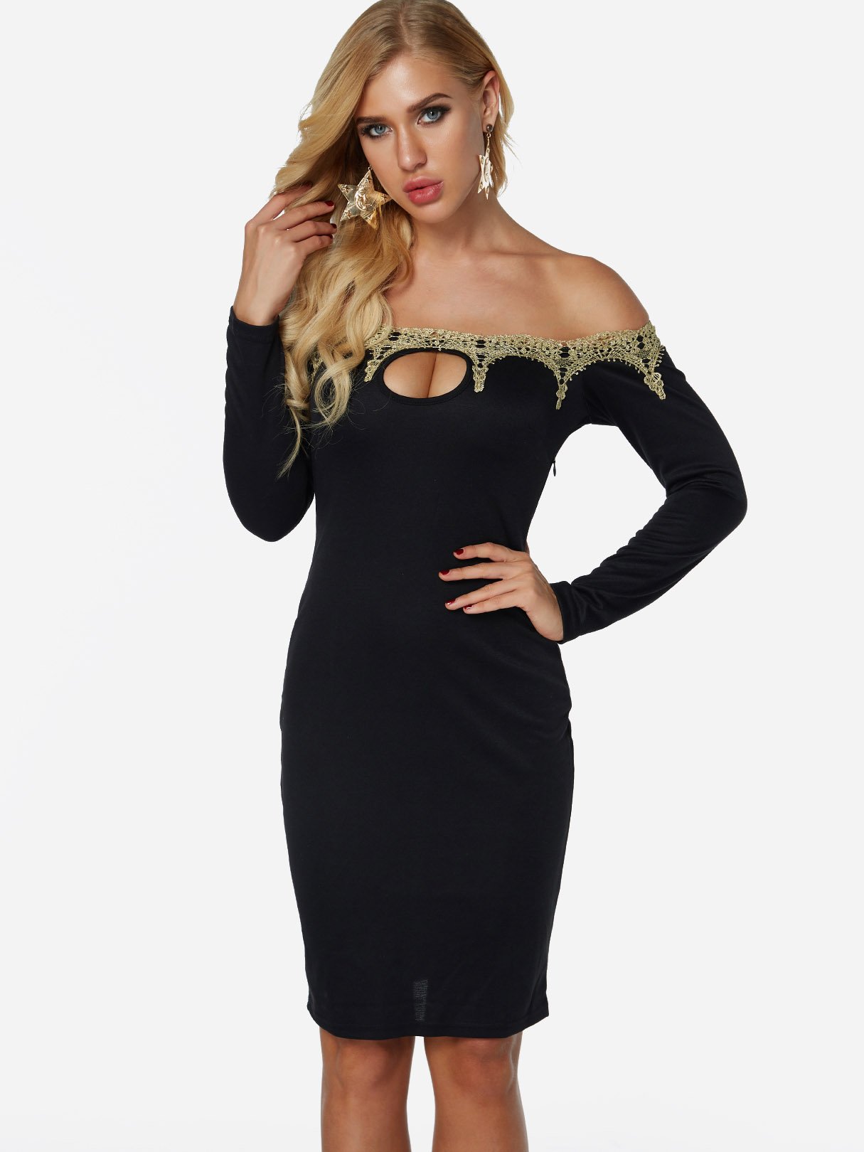 OEM Ladies Black Off The Shoulder Dresses