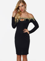 OEM Ladies Black Off The Shoulder Dresses