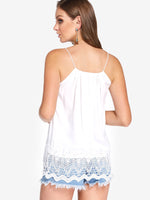 NEW FEELING Womens White Camis