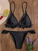 Wholesale Black Sleeveless Two Piece Bikinis