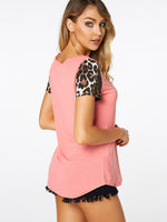 NEW FEELING Womens Watermelon Red T-Shirts