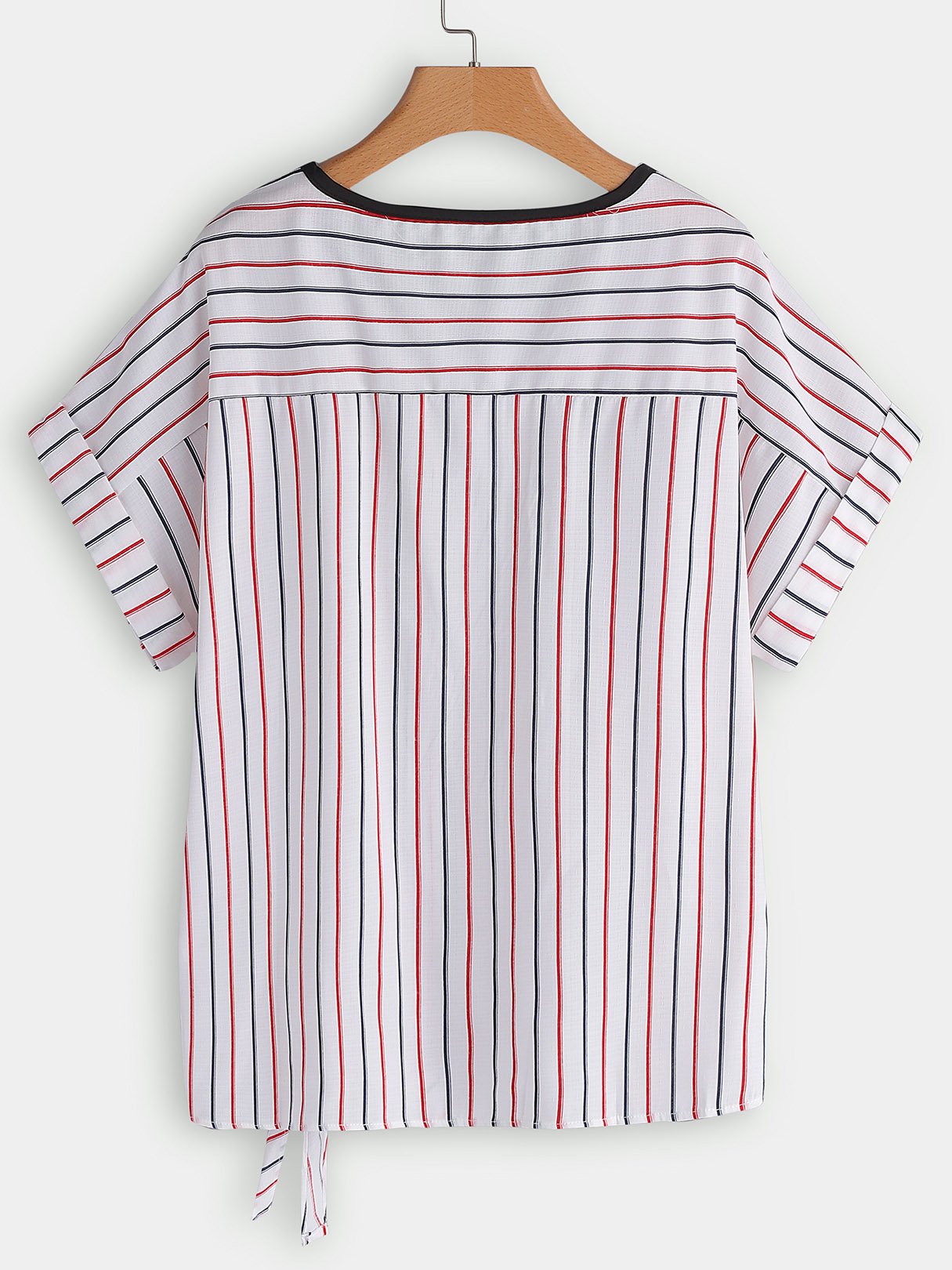 NEW FEELING Womens Striped Plus Size Tops