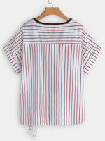 NEW FEELING Womens Striped Plus Size Tops