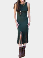 Wholesale Round Neck Sleeveless Tassel Tassel Hem Sexy Dress