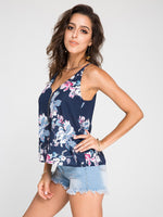 NEW FEELING Womens Navy Camis