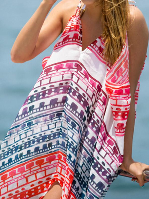 Wholesale V-Neck Floral Print Dress