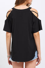NEW FEELING Womens Black T-Shirts