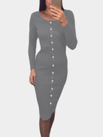Custom Maroon Long Sleeve Bodycon Dress