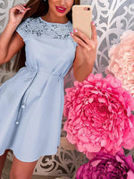 OEM Ladies Blue Casual Dresses