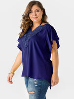 Custom Ladies V-Neck Plus Size Tops