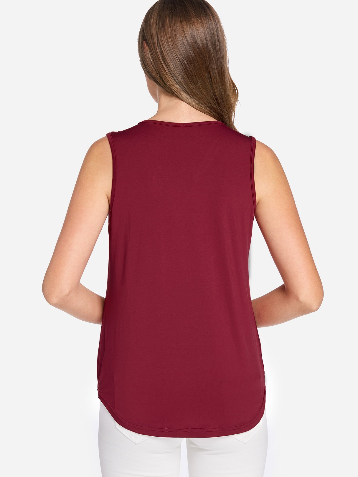 NEW FEELING Womens Burgundy Camis