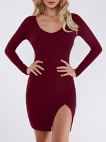 Womens Long Sleeve Midi Dress