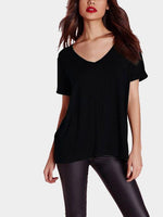 NEW FEELING Womens Black T-Shirts