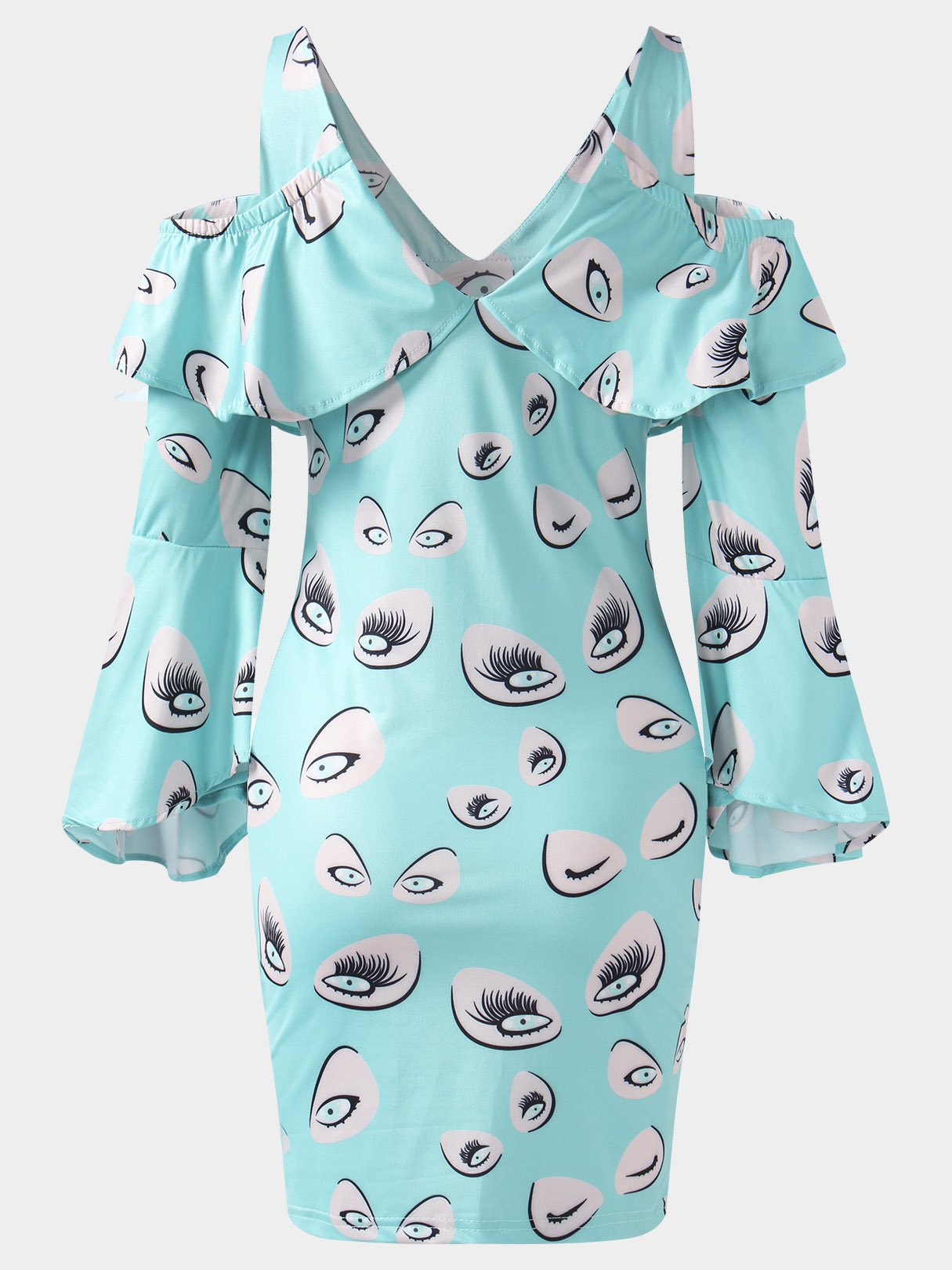 NEW FEELING Womens Green V-Neck Dresses