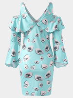 NEW FEELING Womens Green V-Neck Dresses