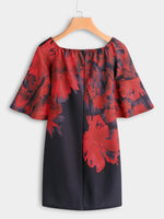 NEW FEELING Womens Red Off The Shoulder Dresses
