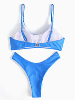 NEW FEELING Womens Blue Bikinis