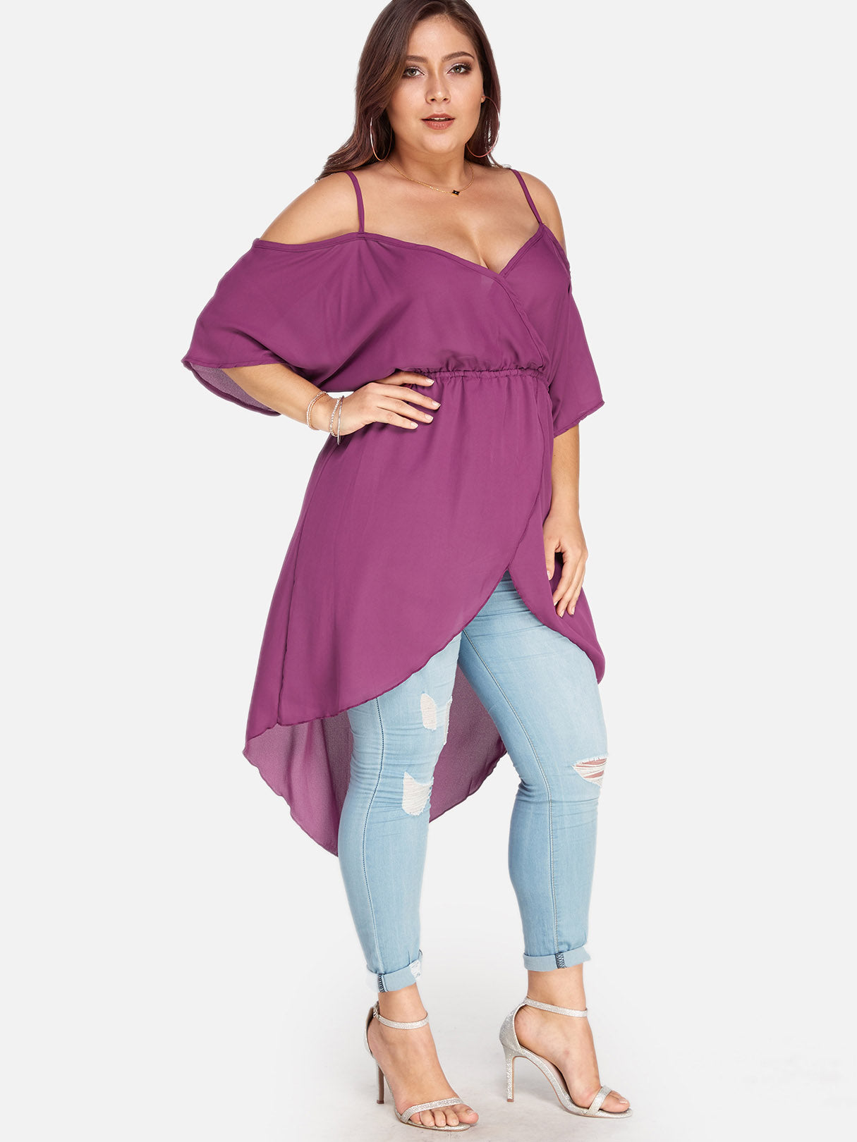 OEM Ladies Purple Plus Size Tops