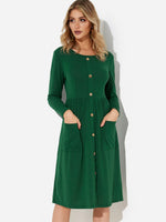ODM Ladies Long Sleeve Midi Dress