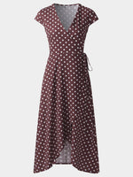 OEM Ladies Brown V-Neck Dresses
