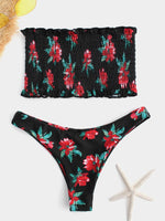 Wholesale Strapless Floral Print Bikini