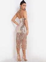 NEW FEELING Womens Gold V-Neck Dresses
