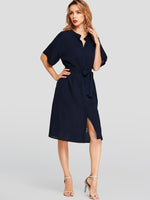 NEW FEELING Womens Navy Midi Dresses