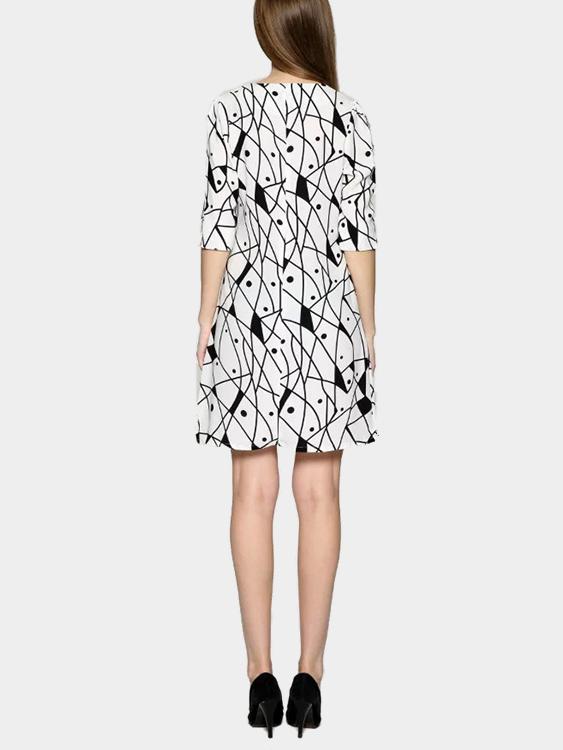 NEW FEELING Womens Black & White Midi Dresses