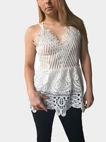 Wholesale V-Neck Criss Cross Lace Cami Top