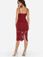 NEW FEELING Womens Burgundy Midi Dresses
