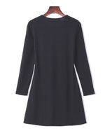 OEM Ladies Black V-Neck Dresses