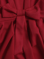 OEM Ladies Red V-Neck Dresses