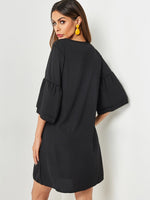 NEW FEELING Womens Black V-Neck Dresses